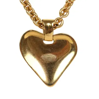 Chanel Vintage Chanel Gold CC Heart Pendant Necklace Gold Hardware | Thumbnail 5 Chanel Vintage Chanel Gold CC Heart Pendant Necklace Gold Hardware | Thumbnail 5