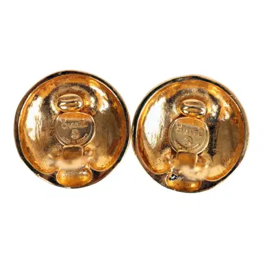 Chanel Vintage Chanel Round Coco Mademoiselle Earrings Gold Hardware | Thumbnail 4 Chanel Vintage Chanel Round Coco Mademoiselle Earrings Gold Hardware | Thumbnail 4