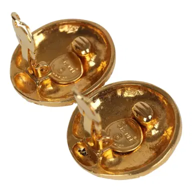 Chanel Vintage Chanel Round Coco Mademoiselle Earrings Gold Hardware | Thumbnail 5 Chanel Vintage Chanel Round Coco Mademoiselle Earrings Gold Hardware | Thumbnail 5