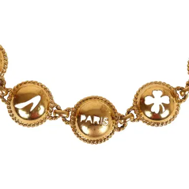 Chanel Vintage Chanel Round Cutout Lucky Charms Chain Belt Gold Metal | Thumbnail 5 Chanel Vintage Chanel Round Cutout Lucky Charms Chain Belt Gold Metal | Thumbnail 5