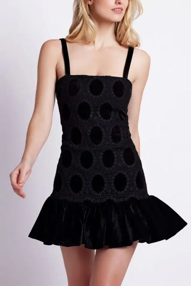 PREORDER: VELVET LACE SLEEVELESS MINI DRESS