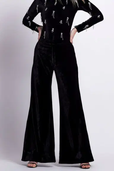 PatBo PREORDER: VELVET WIDE LEG PANT | Thumbnail 2