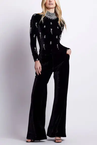 PatBo PREORDER: VELVET WIDE LEG PANT | Thumbnail 4