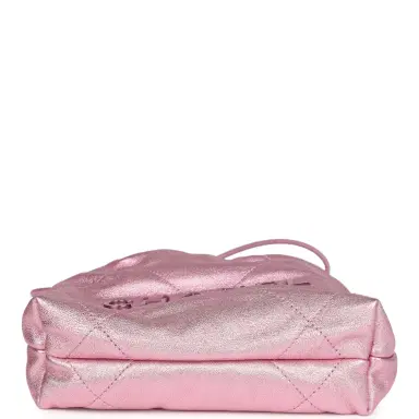 Chanel Chanel Mini 22 Bag Pink Metallic Lambskin Lacquered Metal Hardware | Thumbnail 8 Chanel Chanel Mini 22 Bag Pink Metallic Lambskin Lacquered Metal Hardware | Thumbnail 8