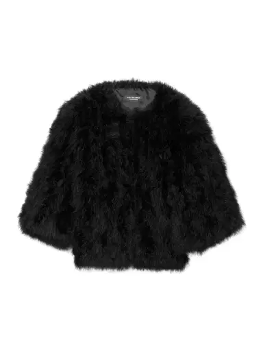 Yves Salomon Cropped Feathered Satin Jacket | Thumbnail 1