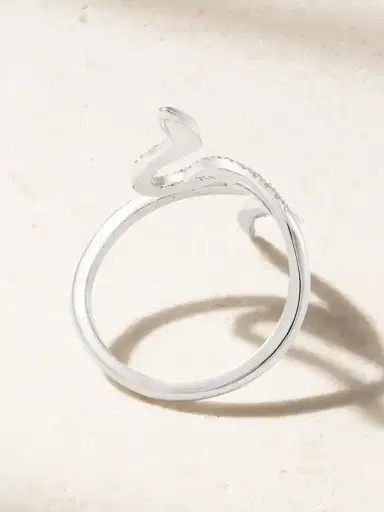 Ileana Makri Queen Curled Snake 18-karat White Gold Diamond Ring | Thumbnail 3 Ileana Makri Queen Curled Snake 18-karat White Gold Diamond Ring | Thumbnail 3