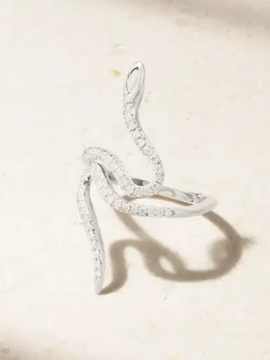 Ileana Makri Queen Curled Snake 18-karat White Gold Diamond Ring | Thumbnail 1 Ileana Makri Queen Curled Snake 18-karat White Gold Diamond Ring | Thumbnail 1