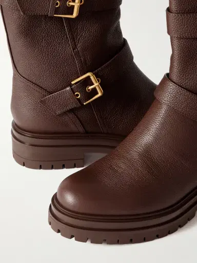 Gianvito Rossi Thiago Flair Buckled Textured-leather Boots | Thumbnail 4 Gianvito Rossi Thiago Flair Buckled Textured-leather Boots | Thumbnail 4