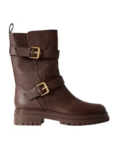 Gianvito Rossi Thiago Flair Buckled Textured-leather Boots | Thumbnail 1 Gianvito Rossi Thiago Flair Buckled Textured-leather Boots | Thumbnail 1