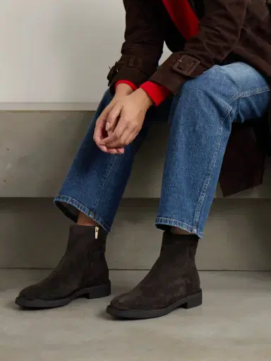 Gianvito Rossi Lexington 20 Leather-trimmed Suede Ankle Boots | Thumbnail 2 Gianvito Rossi Lexington 20 Leather-trimmed Suede Ankle Boots | Thumbnail 2