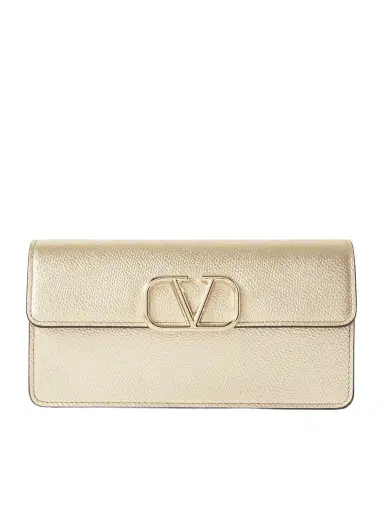Valentino Garavani Vlogo Metallic Textured-leather Wallet | Thumbnail 1 Valentino Garavani Vlogo Metallic Textured-leather Wallet | Thumbnail 1