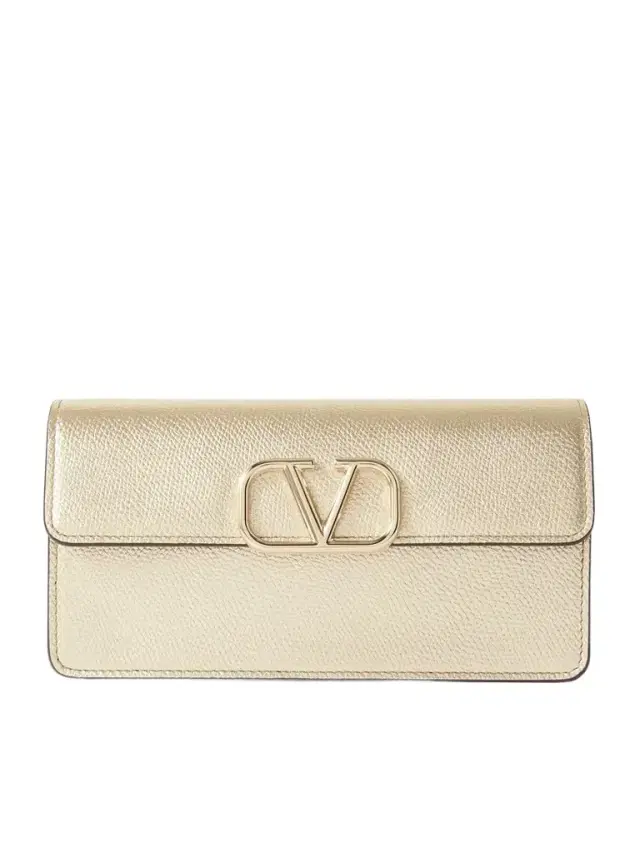 Vlogo Metallic Textured-leather Wallet