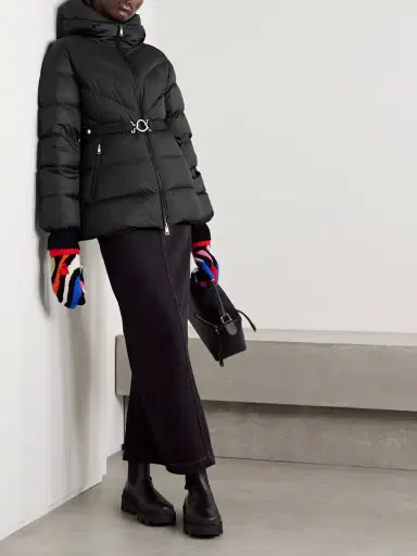 Moncler Brosse Belted Hooded Appliquéd Quilted Shell Down Jacket | Thumbnail 2
