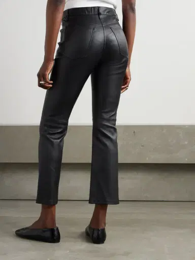 Joseph Duke Cropped Leather Flared Pants | Thumbnail 4 Joseph Duke Cropped Leather Flared Pants | Thumbnail 4