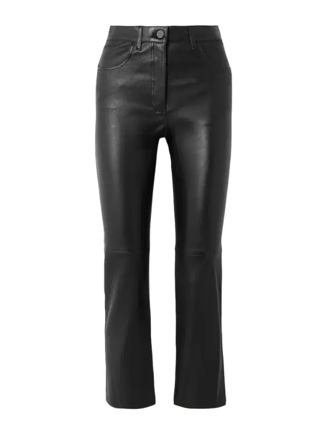 Duke Cropped Leather Flared Pants