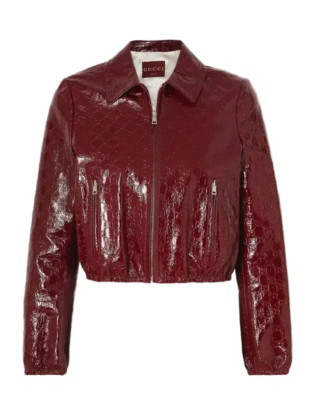 Debossed Patent-leather Jacket