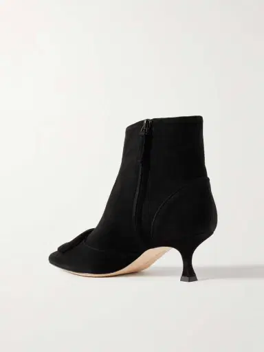 Manolo Blahnik Baylow 50 Buckled Suede Ankle Boots | Thumbnail 3 Manolo Blahnik Baylow 50 Buckled Suede Ankle Boots | Thumbnail 3