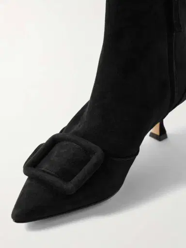 Manolo Blahnik Baylow 50 Buckled Suede Ankle Boots | Thumbnail 4 Manolo Blahnik Baylow 50 Buckled Suede Ankle Boots | Thumbnail 4