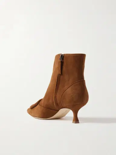 Manolo Blahnik Baylow 50 Buckled Suede Ankle Boots | Thumbnail 3 Manolo Blahnik Baylow 50 Buckled Suede Ankle Boots | Thumbnail 3