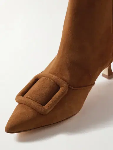 Manolo Blahnik Baylow 50 Buckled Suede Ankle Boots | Thumbnail 4 Manolo Blahnik Baylow 50 Buckled Suede Ankle Boots | Thumbnail 4