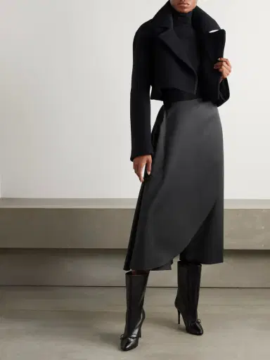 Alaïa Cropped Layered Grain De Poudre Wool-blend Straight-leg Pants | Thumbnail 2