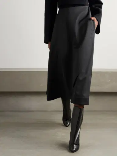 Alaïa Cropped Layered Grain De Poudre Wool-blend Straight-leg Pants | Thumbnail 3