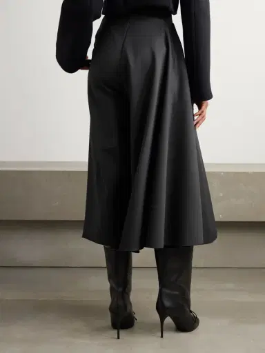 Alaïa Cropped Layered Grain De Poudre Wool-blend Straight-leg Pants | Thumbnail 4