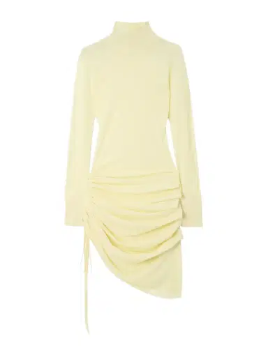 Alaïa Gathered Wool-blend Turtleneck Midi Dress | Thumbnail 1 Alaïa Gathered Wool-blend Turtleneck Midi Dress | Thumbnail 1