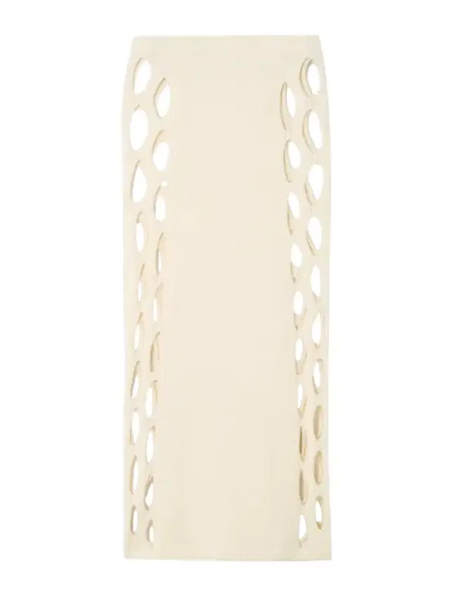 Steer Cutout Ribbed Wool-blend Midi Skirt Steer Cutout Ribbed Wool-blend Midi Skirt