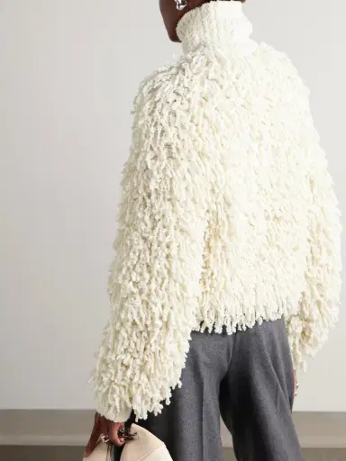 Isabel Marant Moka Fringed Wool-blend Bouclé Tutleneck Sweater | Thumbnail 3