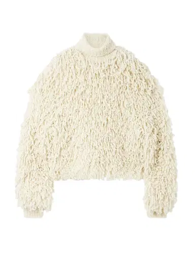 Isabel Marant Moka Fringed Wool-blend Bouclé Tutleneck Sweater | Thumbnail 1