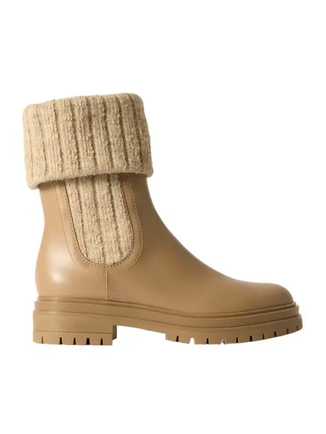 Tenney Leather And Ribbed-knit Chelsea Boots
