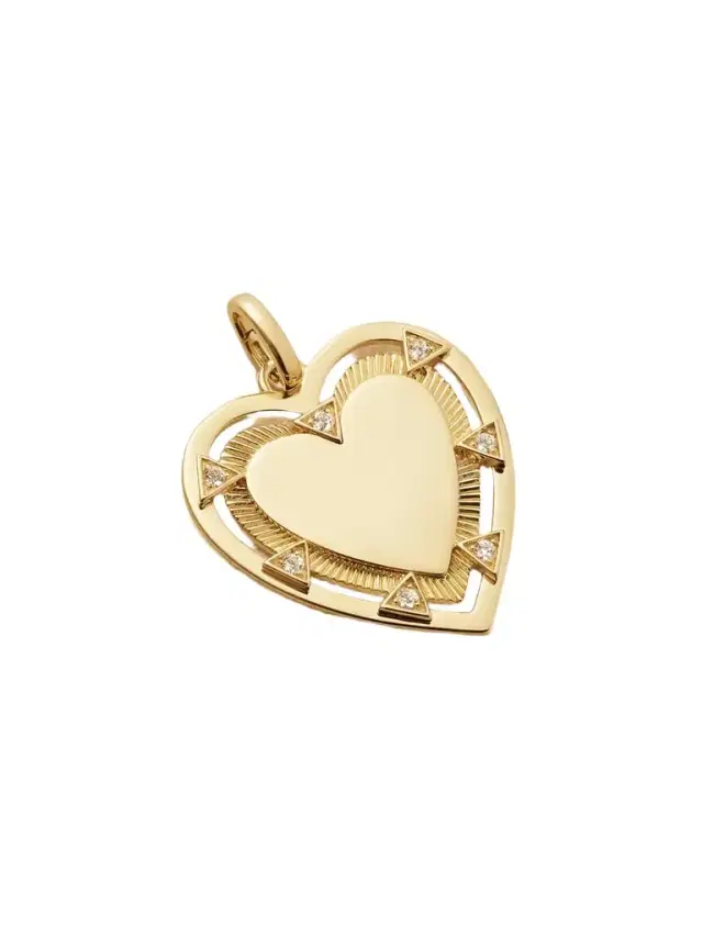True Love Oval Push Gate 18-karat Gold Diamond Pendant