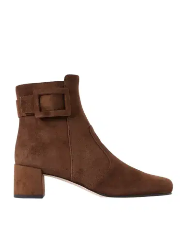 Roger Vivier Tres Vivier Polly 45 Buckled Suede Ankle Boots | Thumbnail 1