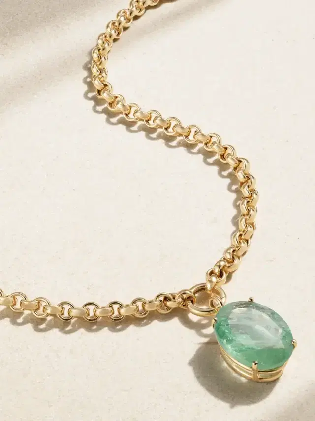 14-karat Gold Aquamarine Necklace