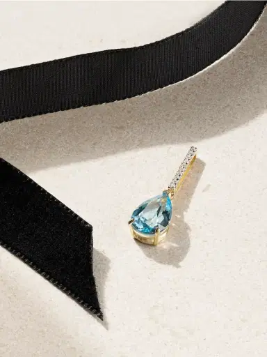 Mateo 14-karat Gold, Velvet, Topaz And Diamond Choker | Thumbnail 4 Mateo 14-karat Gold, Velvet, Topaz And Diamond Choker | Thumbnail 4