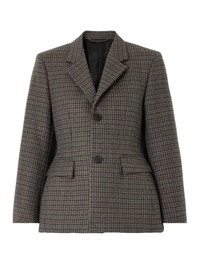 Checked Padded Wool Blazer
