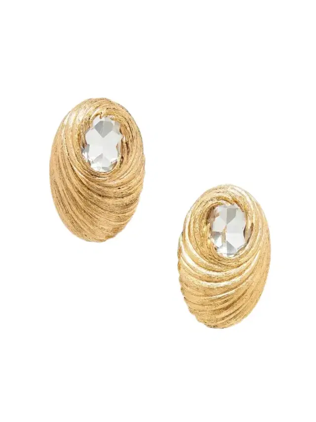 tone Crystal Clip Earrings