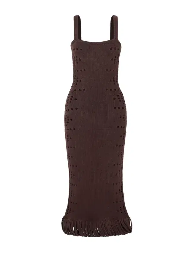Moore Fringed Pointelle-knit Cotton-blend Maxi Dress