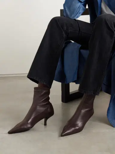 TOTEME The Heeled Sock Leather Ankle Boots | Thumbnail 2 TOTEME The Heeled Sock Leather Ankle Boots | Thumbnail 2