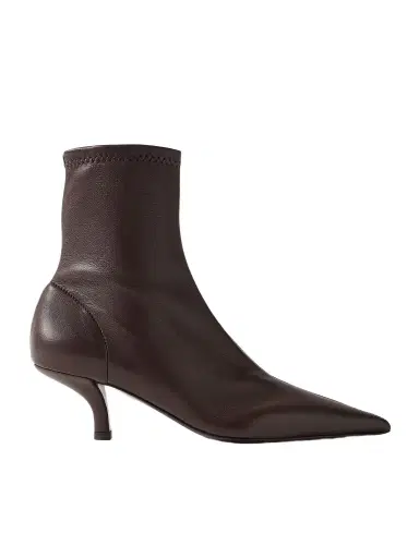 TOTEME The Heeled Sock Leather Ankle Boots | Thumbnail 1 TOTEME The Heeled Sock Leather Ankle Boots | Thumbnail 1