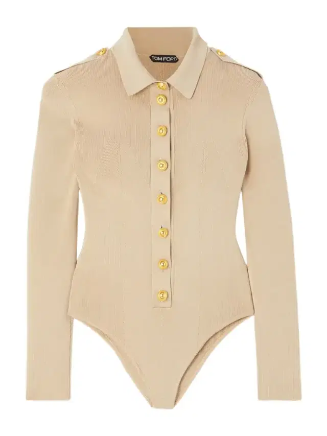 Embellished Stretch-knit Bodysuit