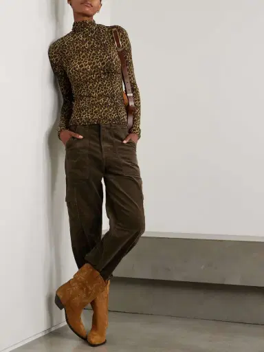 Isabel Marant Joyela Leopard-print Stretch-mesh Turtleneck Top - FR 34 | Thumbnail 2 Isabel Marant Joyela Leopard-print Stretch-mesh Turtleneck Top - FR 34 | Thumbnail 2
