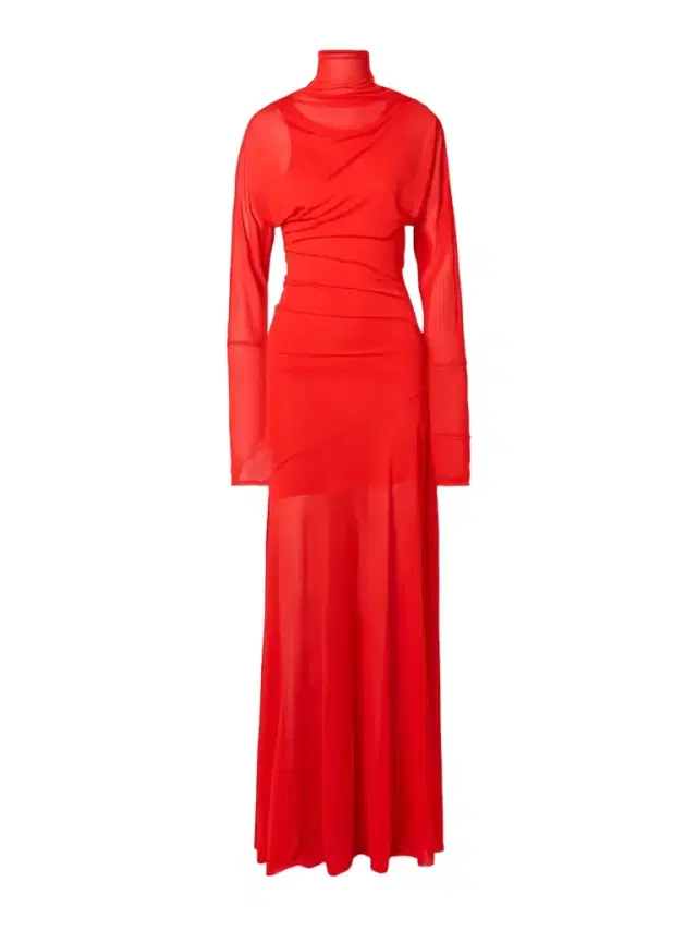 Paula Draped Jersey Turtleneck Maxi Dress