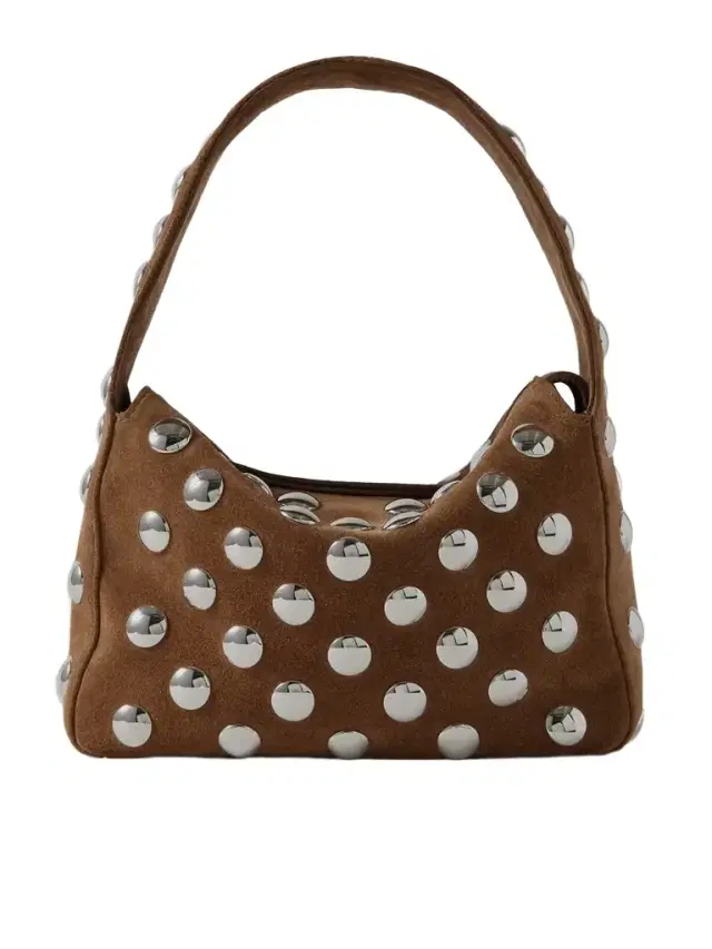 Elena Small Studded Suede Shoulder Bag