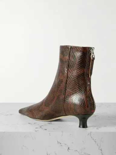 aeyde Zoe Snake-effect Leather Point-toe Ankle Boots | Thumbnail 3