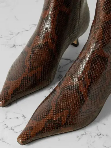 aeyde Zoe Snake-effect Leather Point-toe Ankle Boots | Thumbnail 4