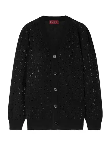 Gucci Crystal-embellished Wool Cardigan | Thumbnail 1 Gucci Crystal-embellished Wool Cardigan | Thumbnail 1