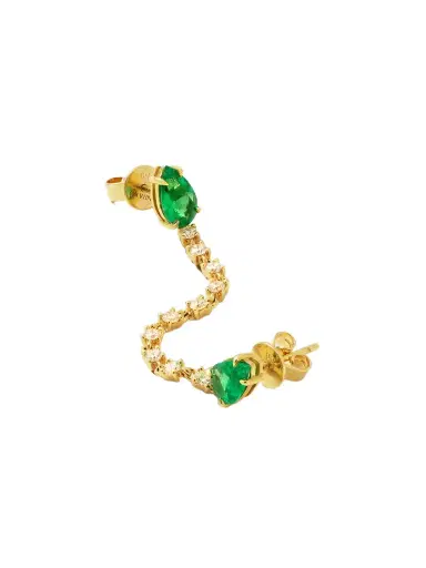 Anita Ko Loop 18-karat Gold, Emerald And Diamond Single Earring | Thumbnail 1
