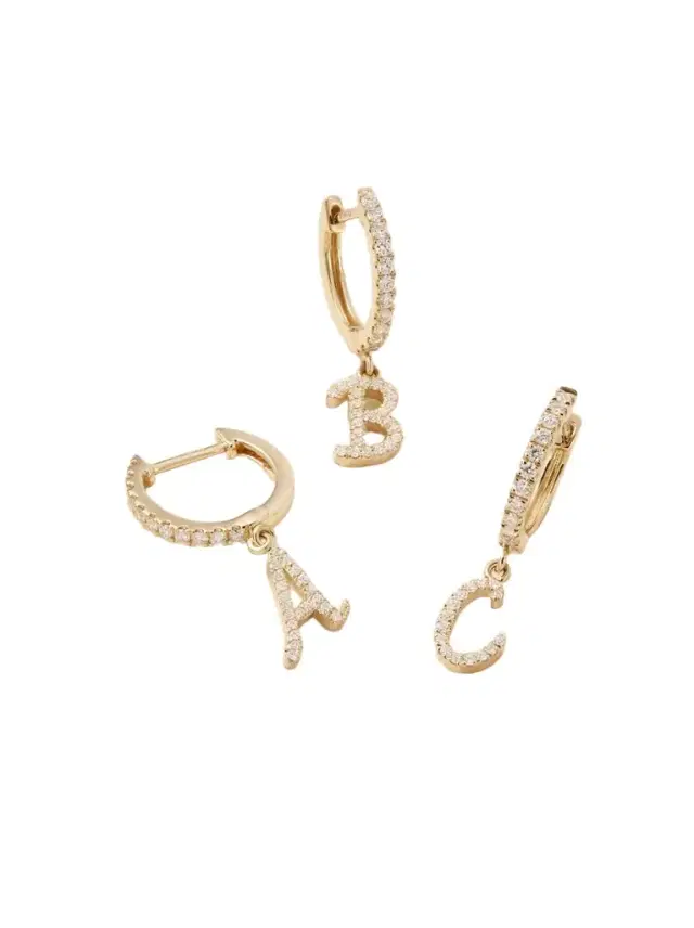 Anita Ko Initial Huggie 18-karat Gold Diamond Single Earring